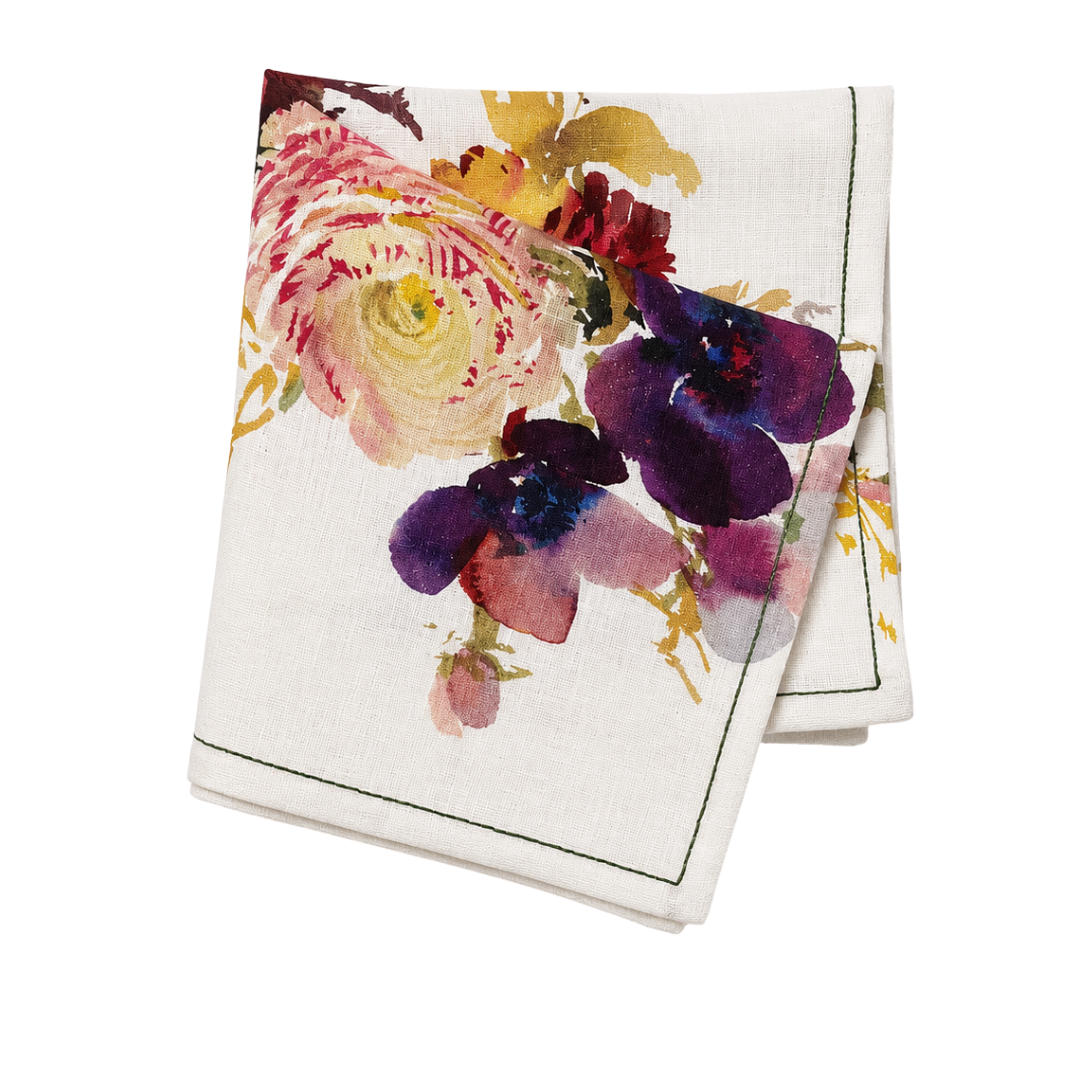 FINCH x Helen Dealtry : Printed Floral Linen Napkin Set (4)