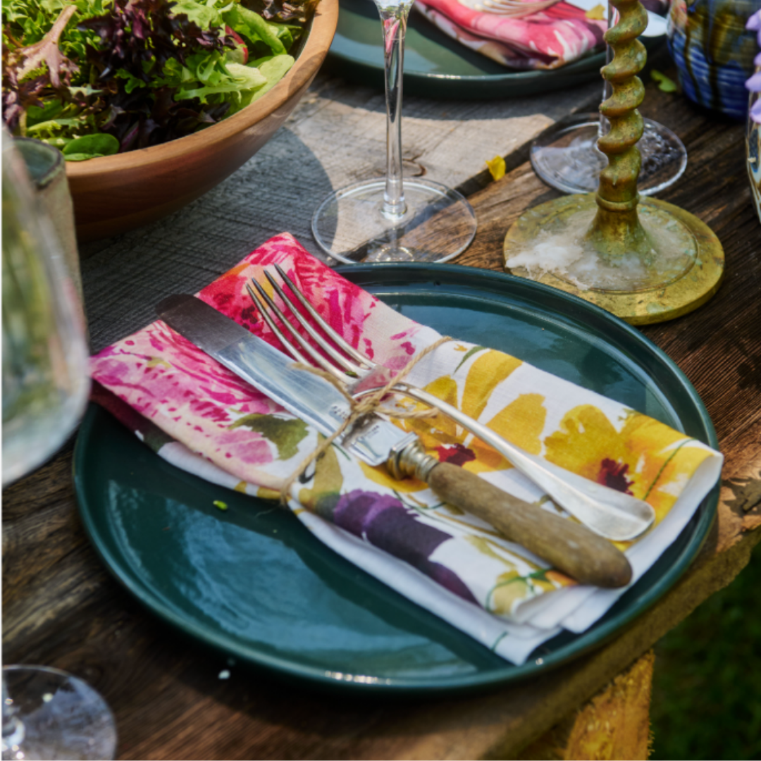 FINCH x Helen Dealtry : Printed Floral Linen Napkin Set (4)