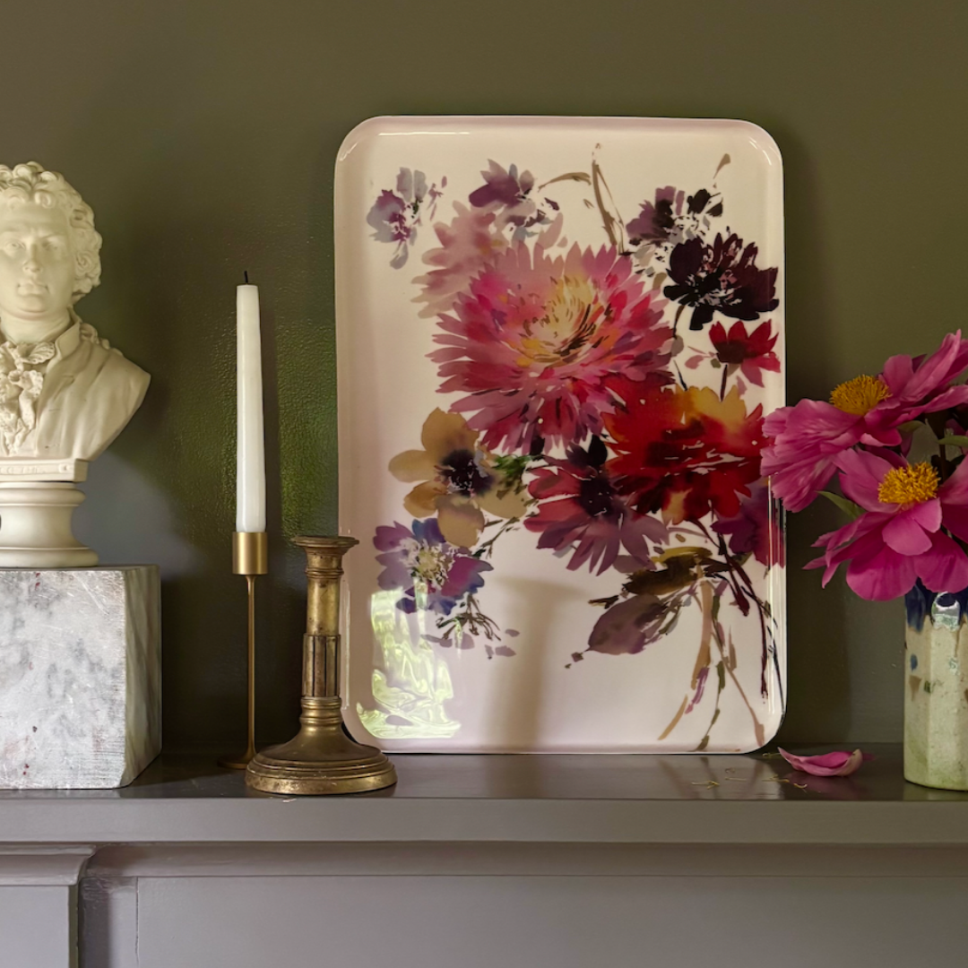 FINCH x Helen Dealtry : Large Floral Enamel Metal Serving Tray