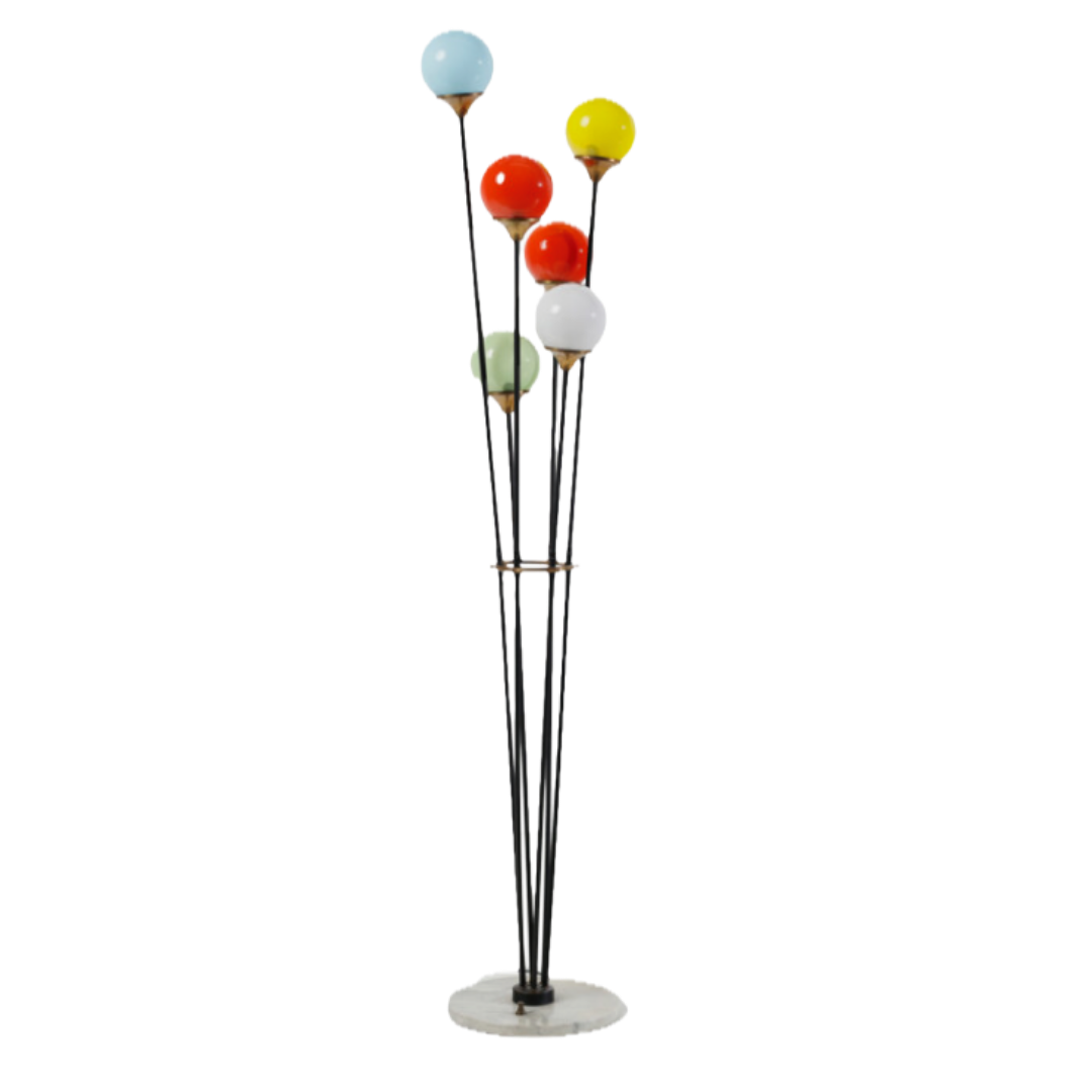 1950s Italian : Stilnovo 6 light "Alberello" floor lamp, Milan
