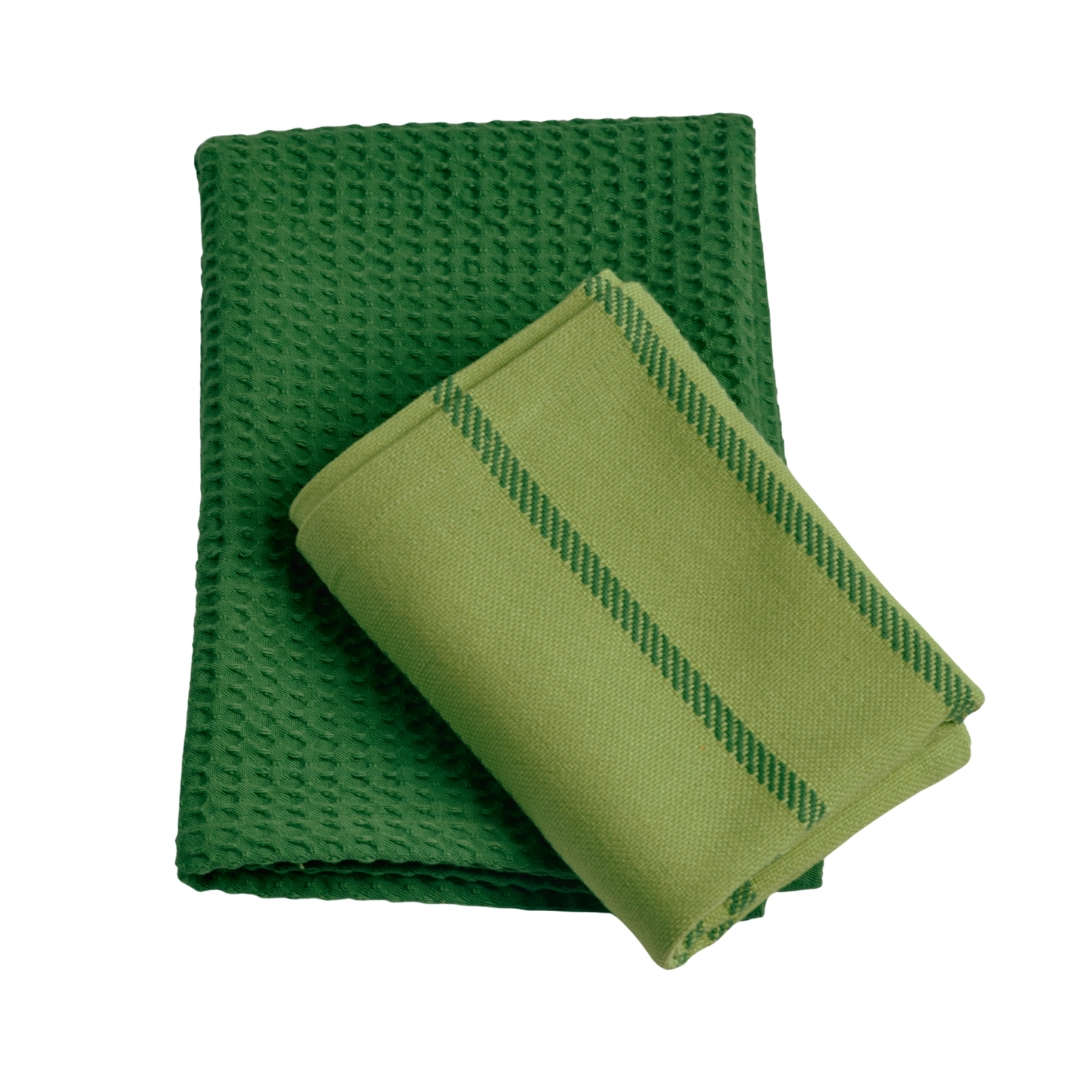 FINCH Tabletop : 100% cotton Garden Green Kitchen Towels (Set of 4)