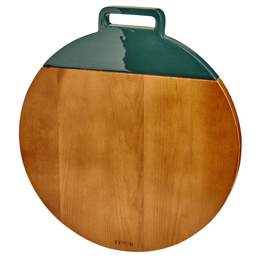 FINCH Tabletop : Ashwood and Enamel Round Charcuterie Board