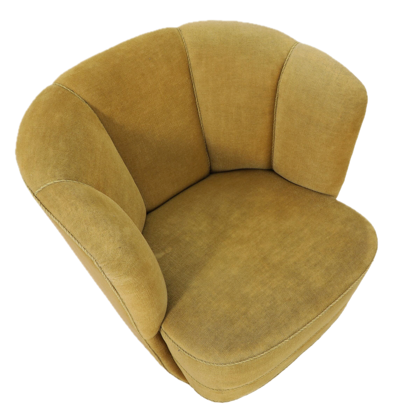 1940s Danish : classic modernist club chair in mustard velvet