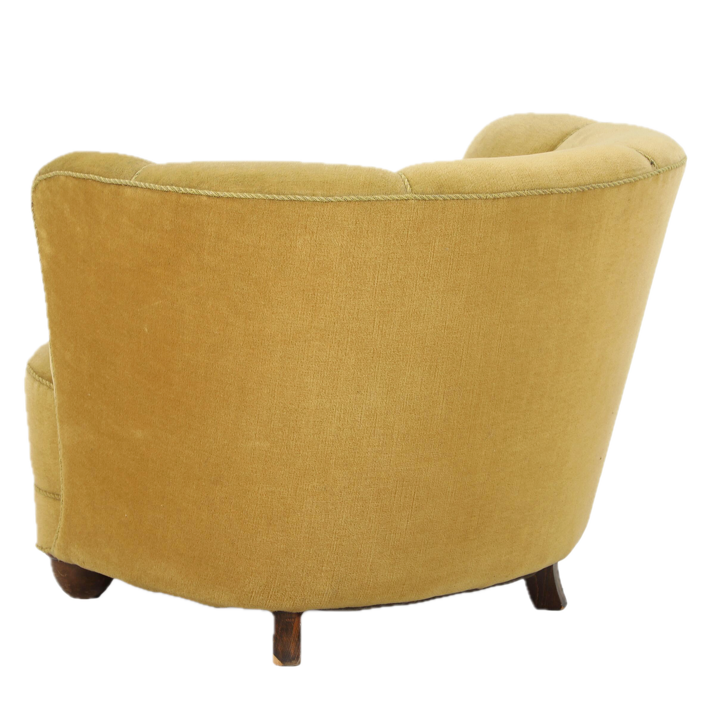 1940s Danish : classic modernist club chair in mustard velvet