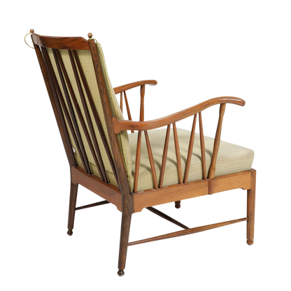 1940s Swedish : modernist traditional revival spindle armchair