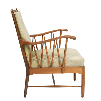 1940s Swedish : modernist traditional revival spindle armchair
