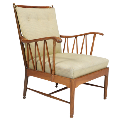 1940s Swedish : modernist traditional revival spindle armchair