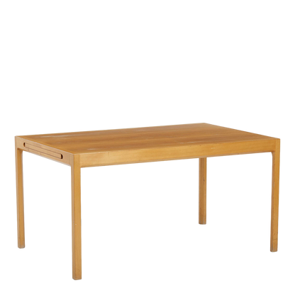 1970 Bernt Petersen : bright elmwood dining table w/dutch extensions