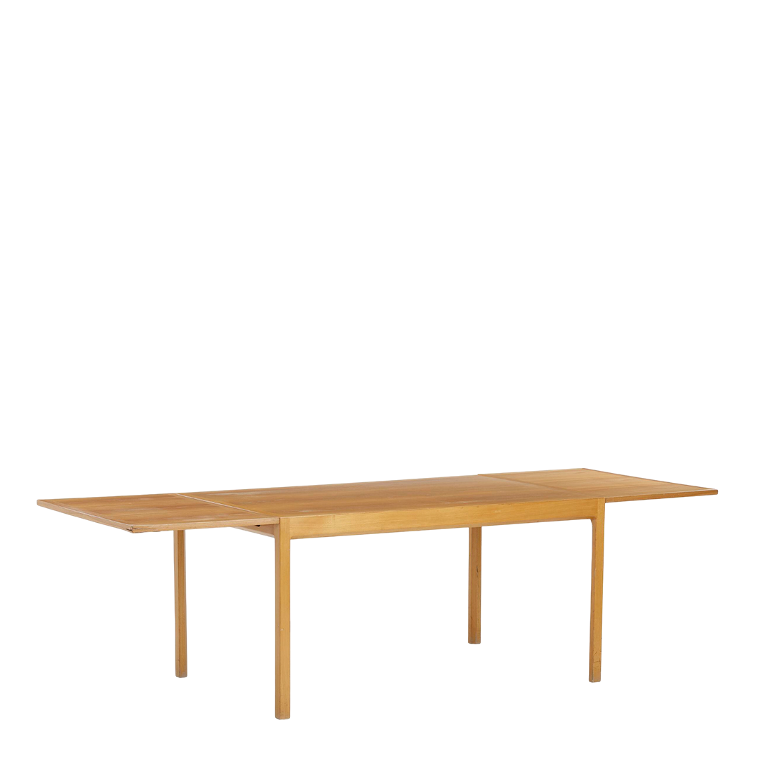 1970 Bernt Petersen : bright elmwood dining table w/dutch extensions