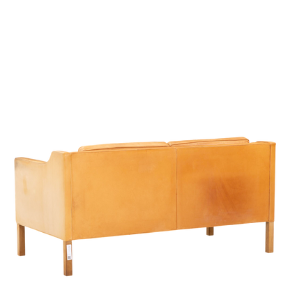 Børge Mogensen : 2-seat light cognac leather Model 2212 sofa