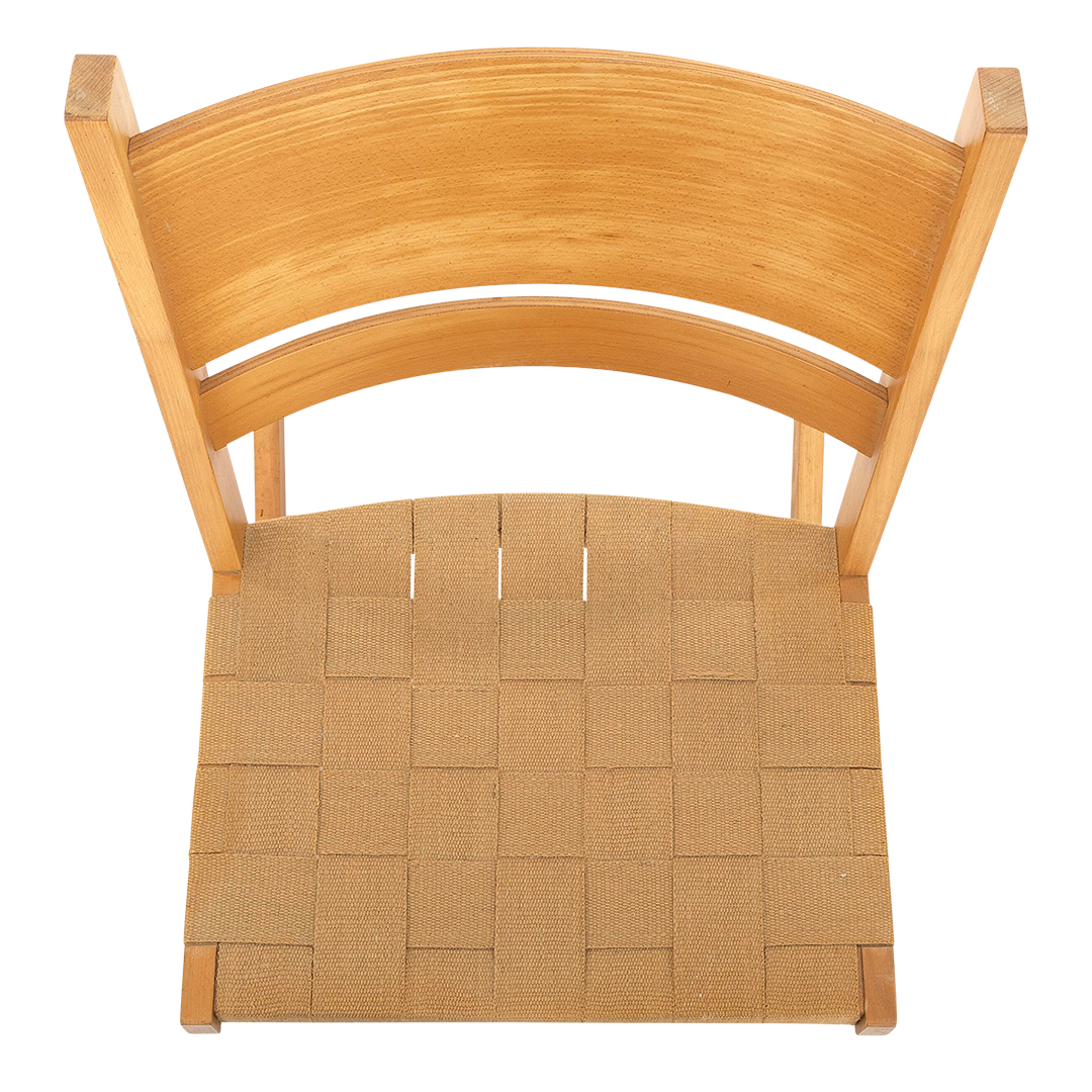 1967 Hans J Wegner : GE 674 beech rocking chairs w/canvas strapping