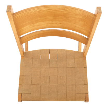 1967 Hans J Wegner : GE 674 beech rocking chairs w/canvas strapping