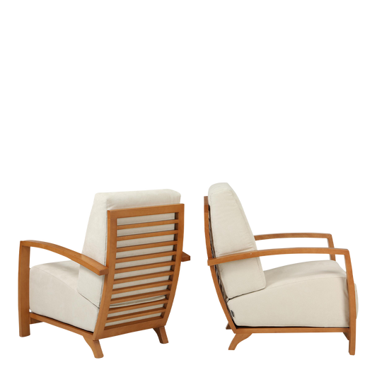 c2000 Sergio Barredo : pair of "Glamour" lounge chairs in light Alcantara