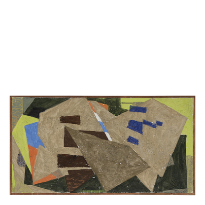 1960 Holger Jacobsen : large 36" abstract titled "Glimt", Danish