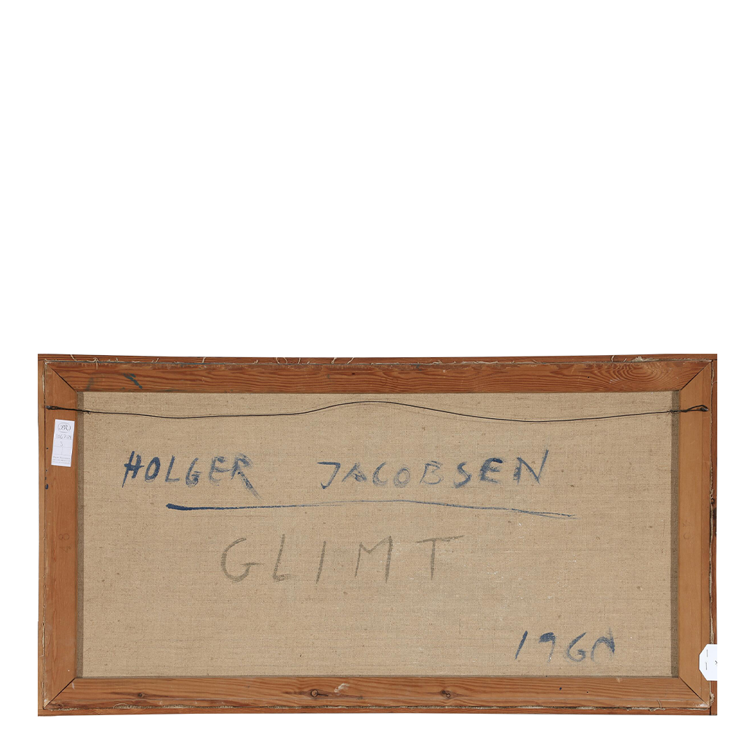 1960 Holger Jacobsen : large 36" abstract titled "Glimt", Danish