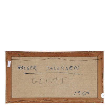 1960 Holger Jacobsen : large 36" abstract titled "Glimt", Danish
