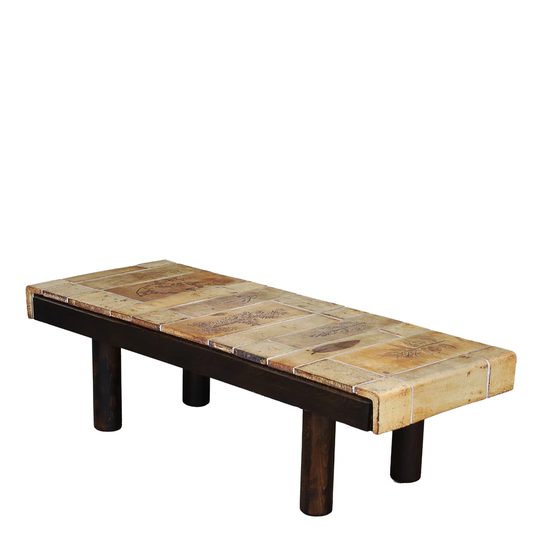 1950s Roger Capron : classic "Herbier" rectangular coffee table