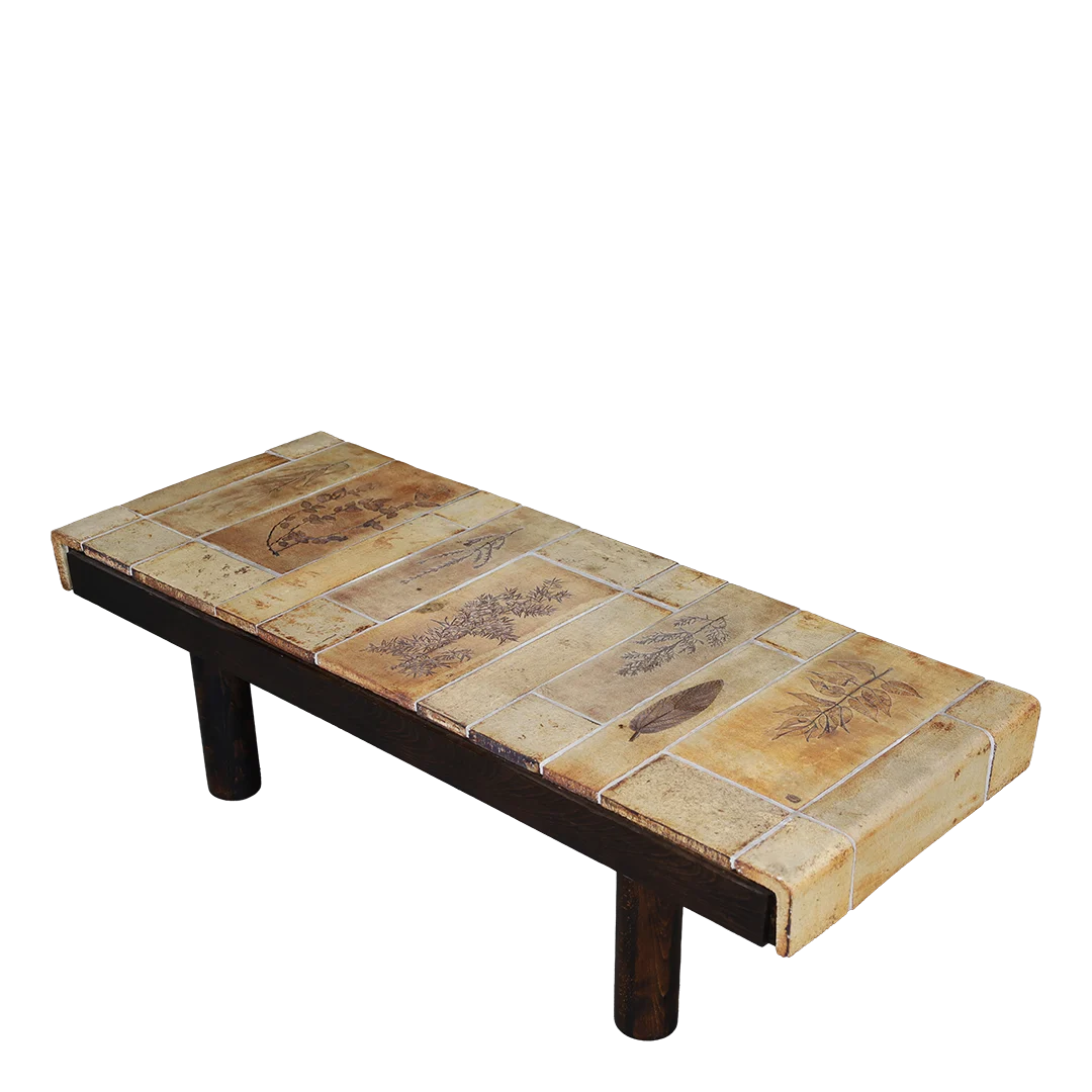 1950s Roger Capron : classic "Herbier" rectangular coffee table