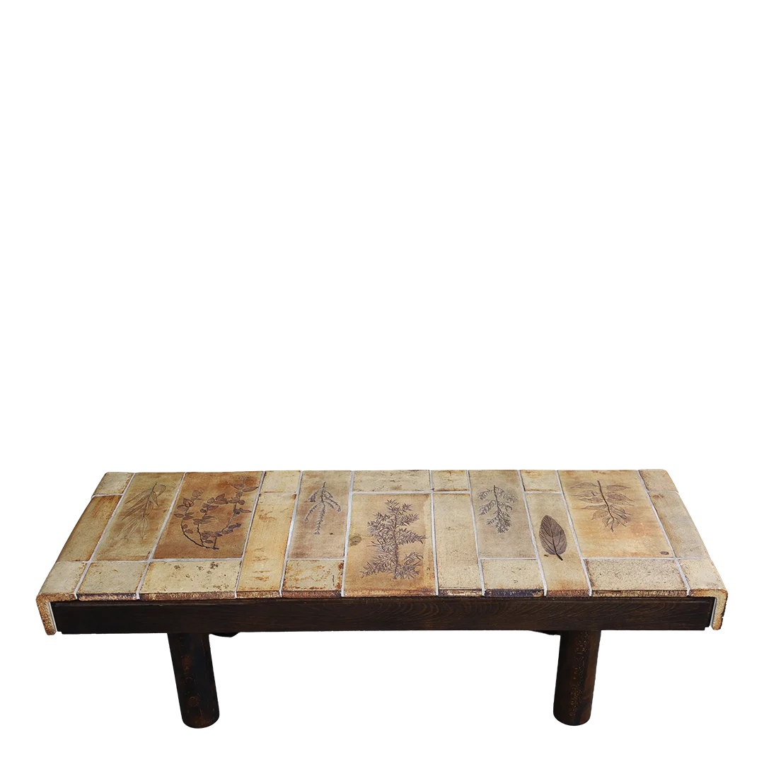 1950s Roger Capron : classic "Herbier" rectangular coffee table