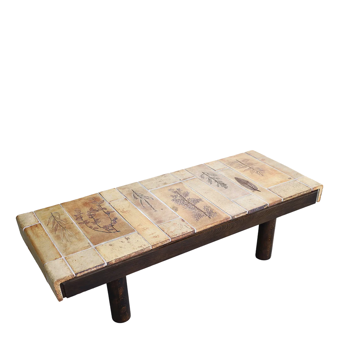 1950s Roger Capron : classic "Herbier" rectangular coffee table