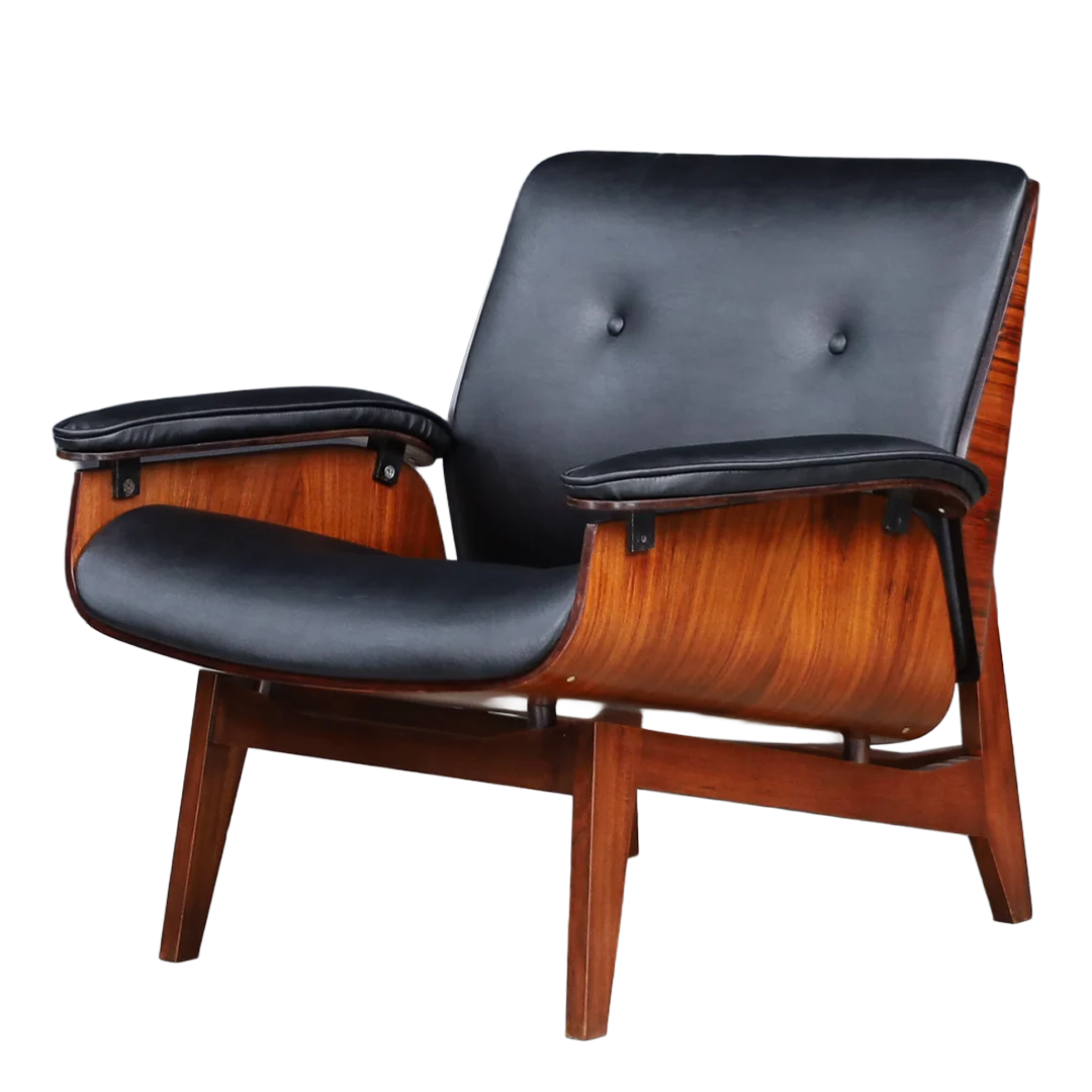 Late 1950s Ico Parisi : sculptural rosewood & leather lounge chair, MIM