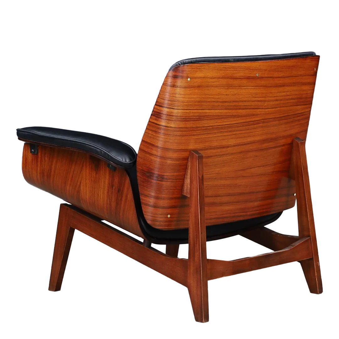 Late 1950s Ico Parisi : sculptural rosewood & leather lounge chair, MIM