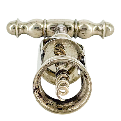 1930s German : double-knob nickel plated steel corkscrew