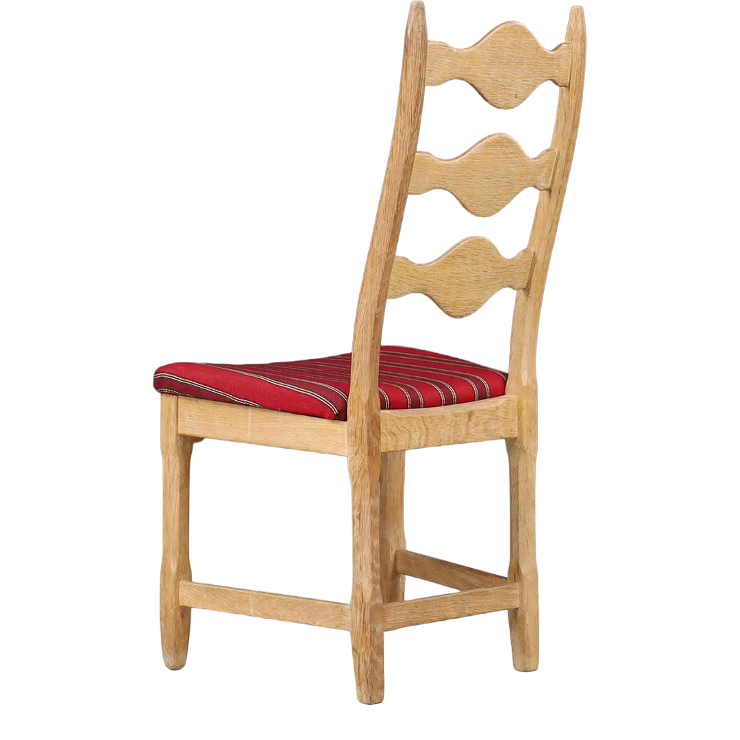 1960s Danish : set eight Henning Kjærnulf ashwood scalloped dining chairs