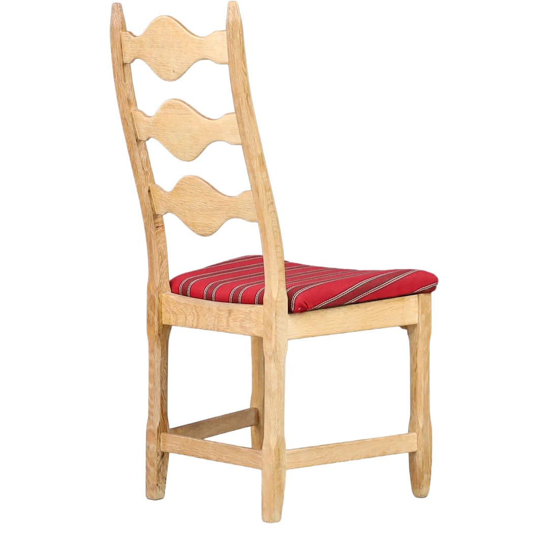 1960s Danish : set eight Henning Kjærnulf ashwood scalloped dining chairs