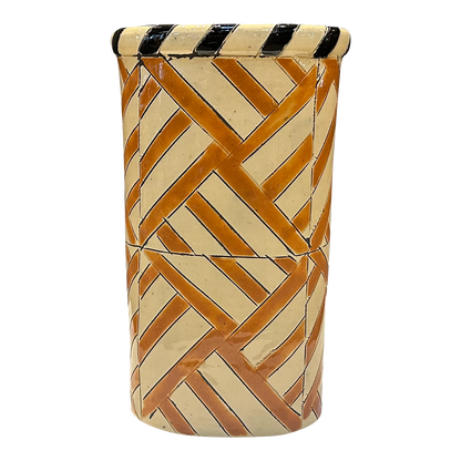 1970s Marianne May : stoneware vase in geometric glaze, Denmark