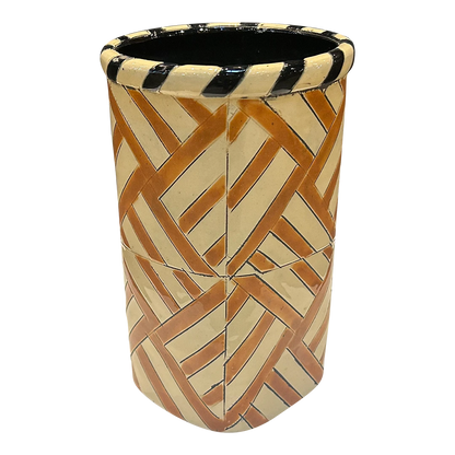 1970s Marianne May : stoneware vase in geometric glaze, Denmark