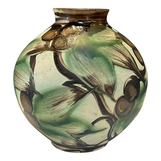 c1900 Herman A. Kähler : Art Nouveau vase (green), Denmark)