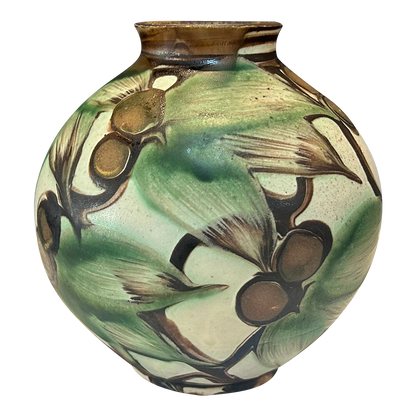 c1900 Herman A. Kähler : Art Nouveau vase (green), Denmark)