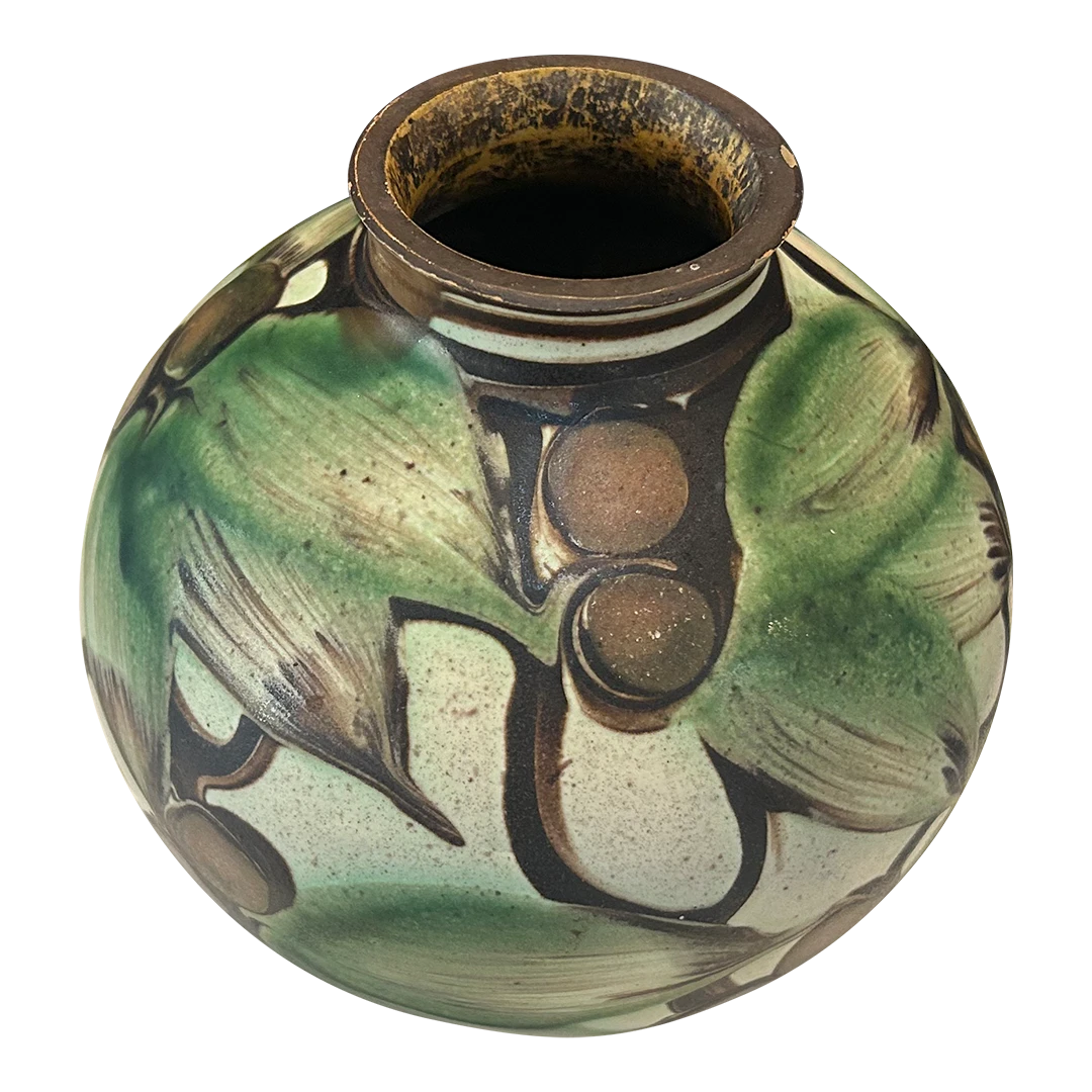 c1900 Herman A. Kähler : Art Nouveau vase (green), Denmark)