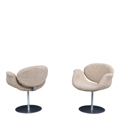 1980s Pierre Paulin : little Tulip chair in cream bouclé, Artifort