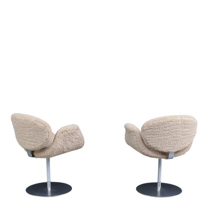 1980s Pierre Paulin : little Tulip chair in cream bouclé, Artifort