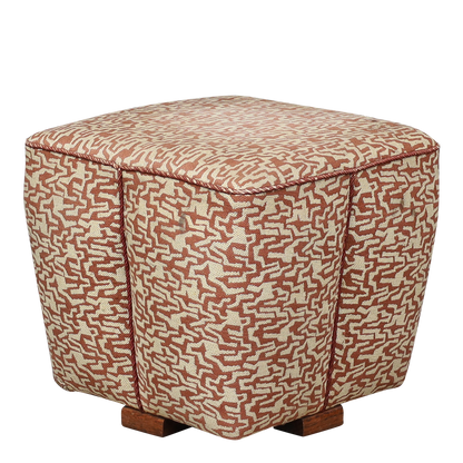 1930s Jindřich Halabala : square Art Deco upholstered tabouret