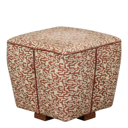 1930s Jindřich Halabala : square Art Deco upholstered tabouret