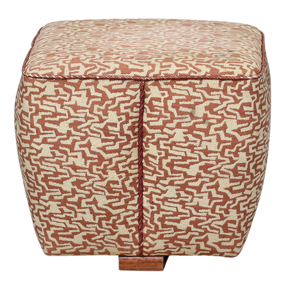 1930s Jindřich Halabala : square Art Deco upholstered tabouret