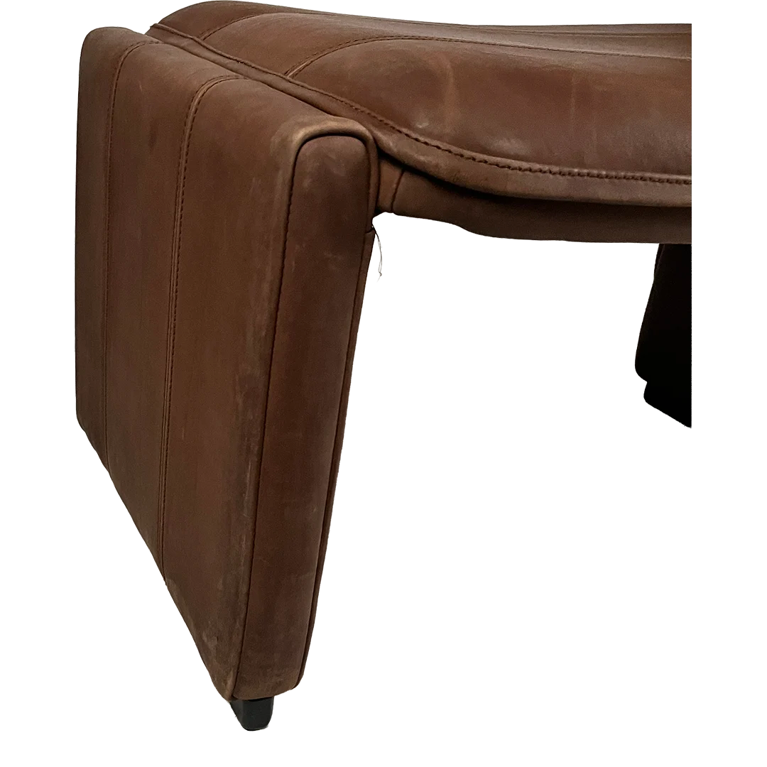 1970s De Sede : brown buffalo leather DS 50 lounge chair + ottoman