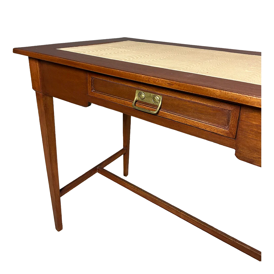 1907 Eugenio Quarti : small mahogany & fabric desk, Grand Hotel