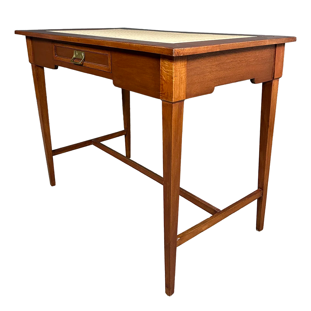 1907 Eugenio Quarti : small mahogany & fabric desk, Grand Hotel