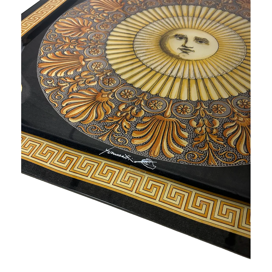 1990s Italian : Piero Fornasetti acrylic & metal coffee table