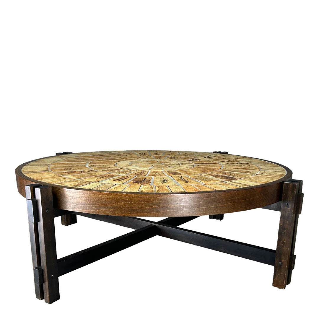 1950s Roger Capron : classic "Herbier" circular coffee table #2