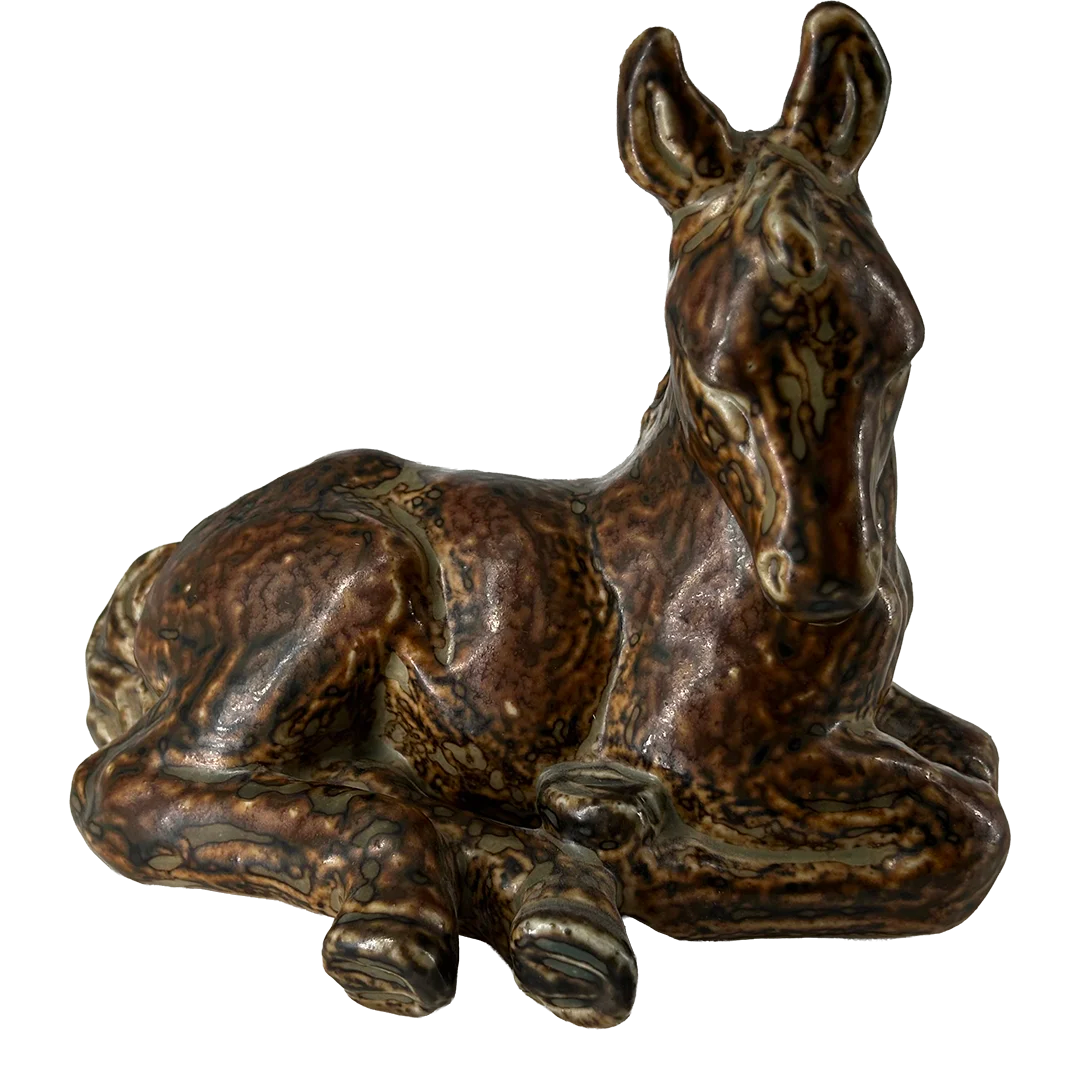 1965 Knud Kyhn : Resting Foal, sung glazed ceramic, Denmark