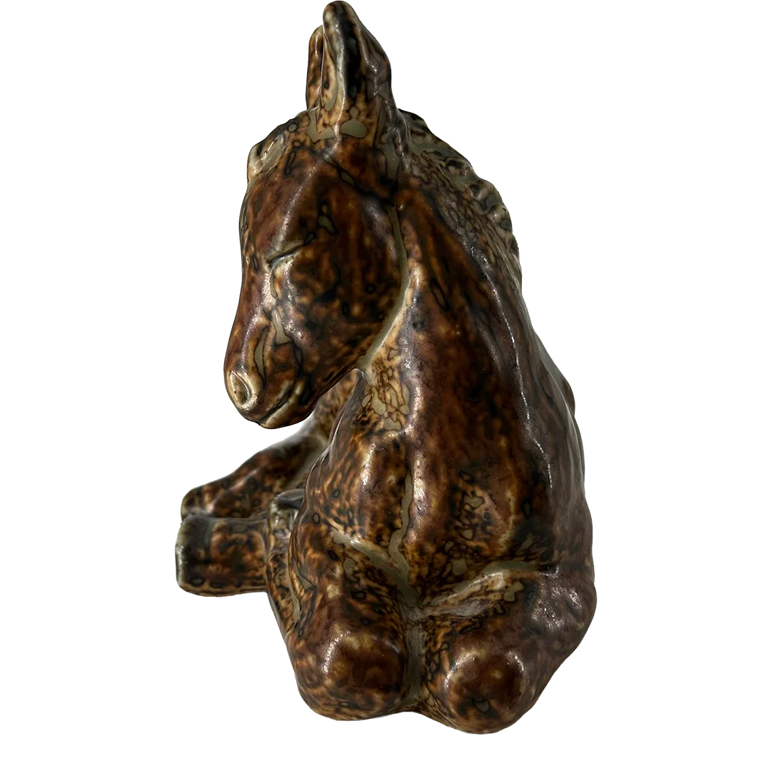 1965 Knud Kyhn : Resting Foal, sung glazed ceramic, Denmark