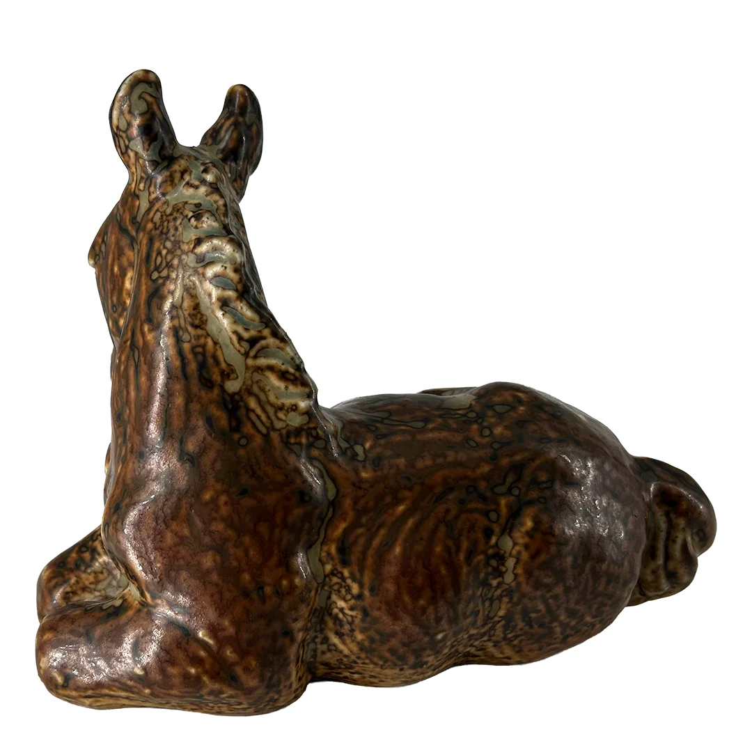 1965 Knud Kyhn : Resting Foal, sung glazed ceramic, Denmark