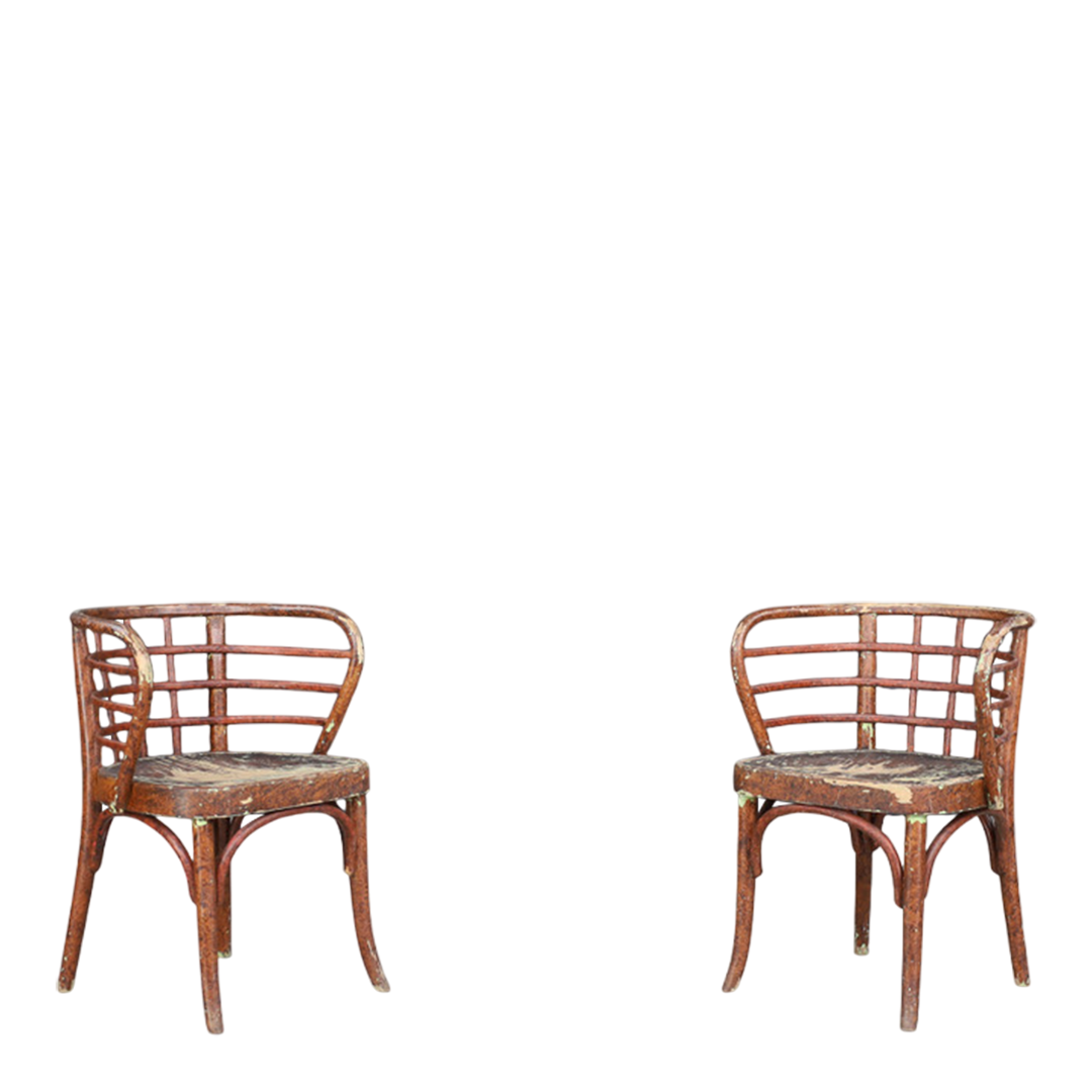 1930s Thonet : model B246 bentwood armchairs, Czech