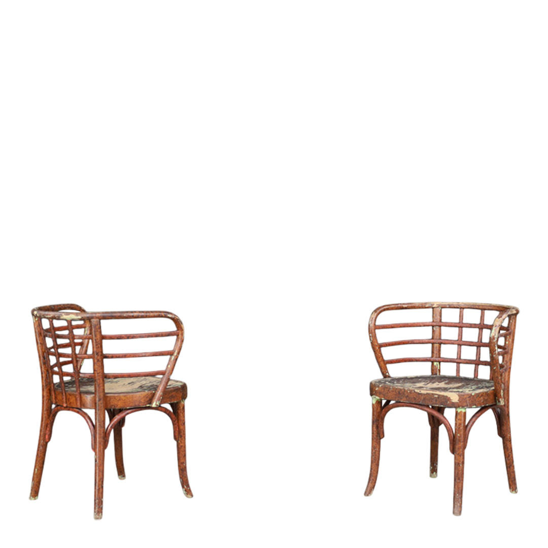 1930s Thonet : model B246 bentwood armchairs, Czech