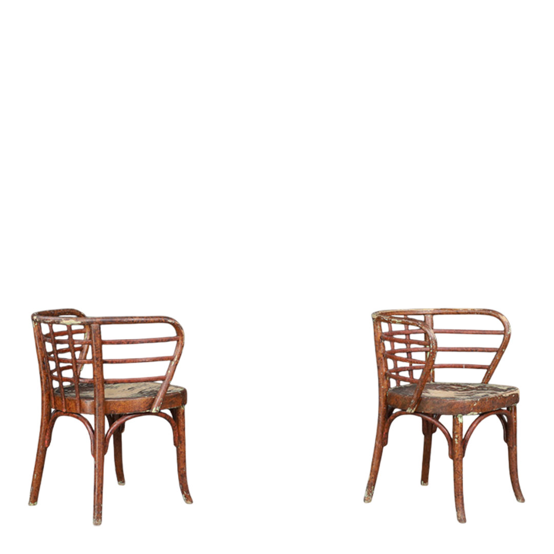 1930s Thonet : model B246 bentwood armchairs, Czech